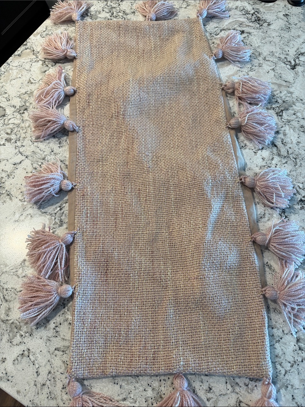 Decorative Pink Tassel Table Pillow Cover - Home Accents